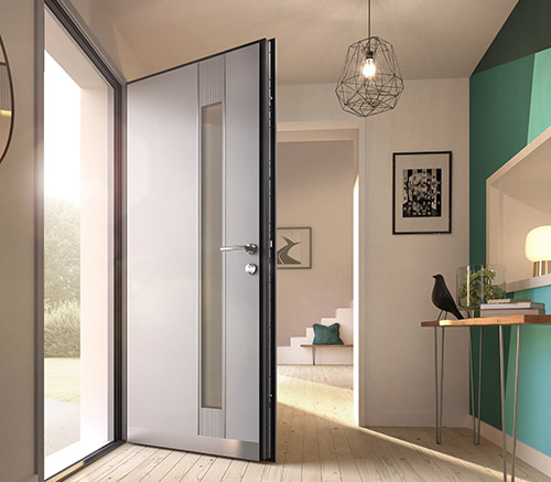 Porte d'entrée en aluminium PRESTIGE/K-LINE - Marignane - Alu